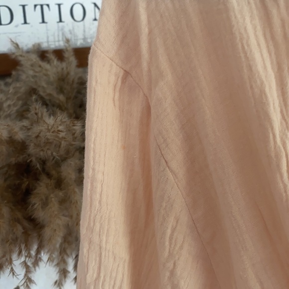 SOLD OUT CLEARANCE Peach Tiered Ruffle Button Neck Mini Dress - Picture 7 of 8